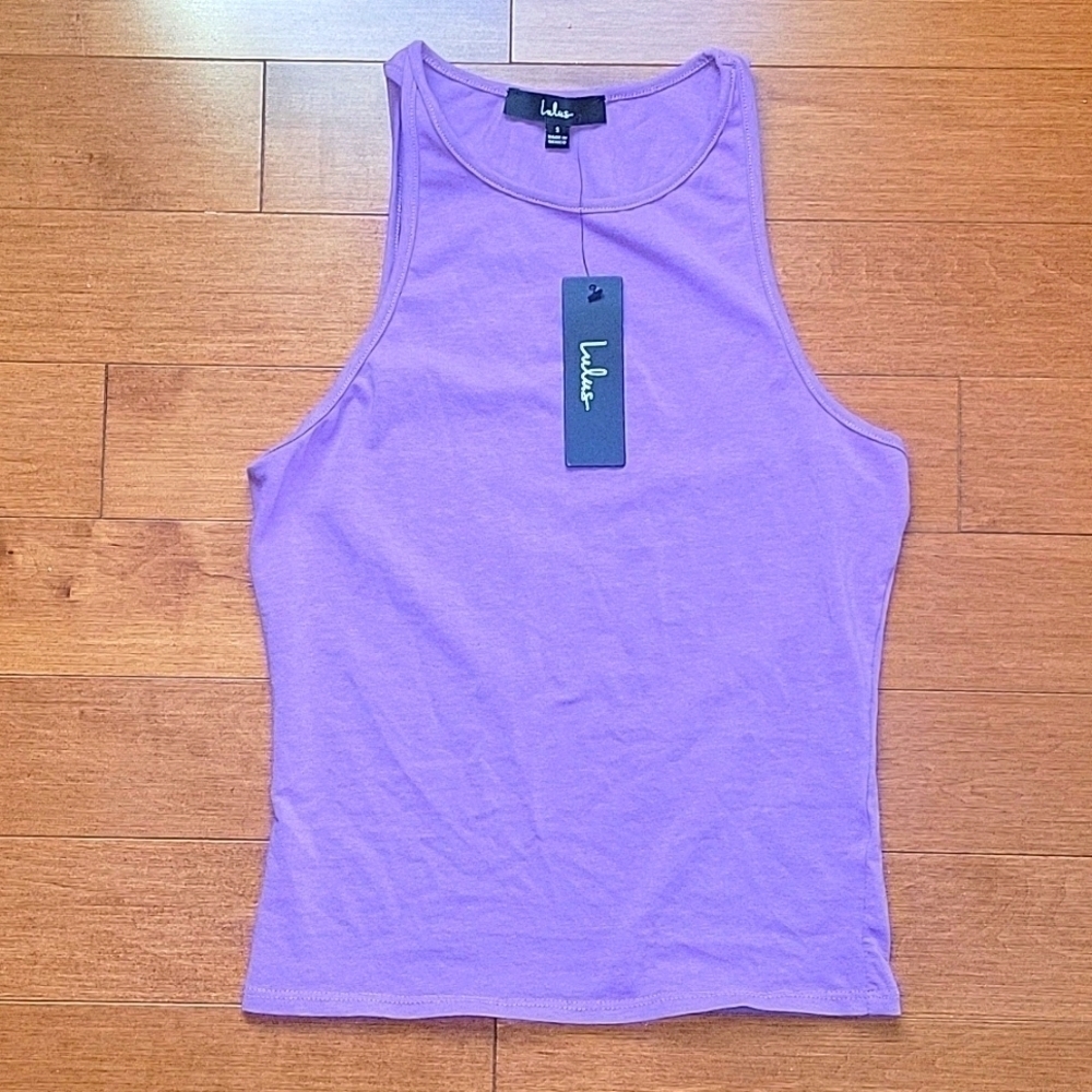 NWT LULUS Purple Tank Top 💜 sz small - Picture 4 of 6